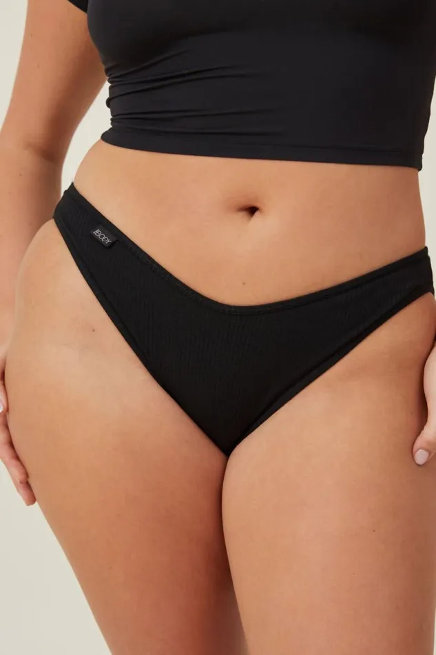 Organic Cotton Rib Bikini Brief Black Women Cotton On Panties Organic Cotton Rib Bikini Brief Black Women Cotton On Panties