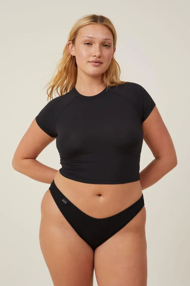 Organic Cotton Rib Bikini Brief Black Women Cotton On Panties Organic Cotton Rib Bikini Brief Black Women Cotton On Panties
