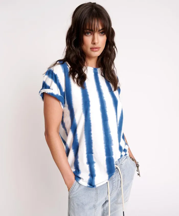 ORGANIC HAND PAINTED STRIPE UNISEX TEE Women One Teaspoon Tees and Tanks