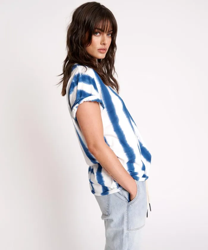 ORGANIC HAND PAINTED STRIPE UNISEX TEE Women One Teaspoon Tees and Tanks ORGANIC HAND PAINTED STRIPE UNISEX TEE Women One Teaspoon Tees and Tanks