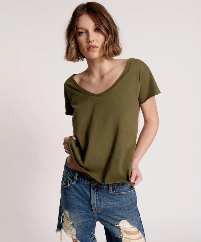 ORGANIC PEACE SCOOP NECK TEE Women One Teaspoon Tees and Tanks ORGANIC PEACE SCOOP NECK TEE Women One Teaspoon Tees and Tanks