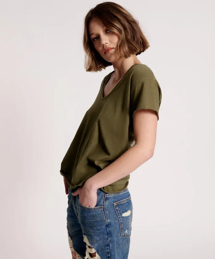 ORGANIC PEACE SCOOP NECK TEE Women One Teaspoon Tees and Tanks ORGANIC PEACE SCOOP NECK TEE Women One Teaspoon Tees and Tanks