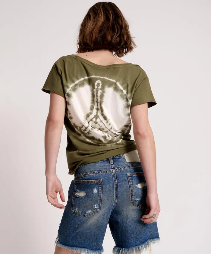 ORGANIC PEACE SCOOP NECK TEE Women One Teaspoon Tees and Tanks ORGANIC PEACE SCOOP NECK TEE Women One Teaspoon Tees and Tanks