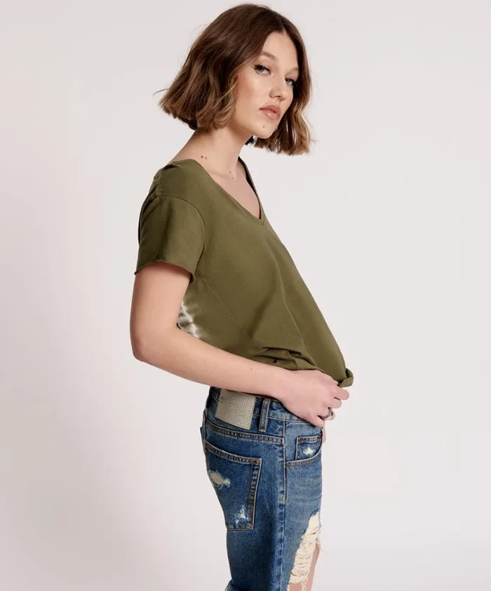 ORGANIC PEACE SCOOP NECK TEE Women One Teaspoon Tees and Tanks ORGANIC PEACE SCOOP NECK TEE Women One Teaspoon Tees and Tanks