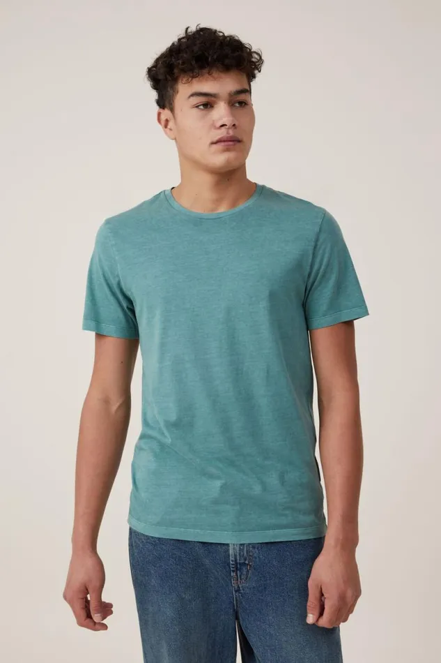 Organic Regular Fit Crew TShirt Faded Teal Men Cotton On Tees and Tanks