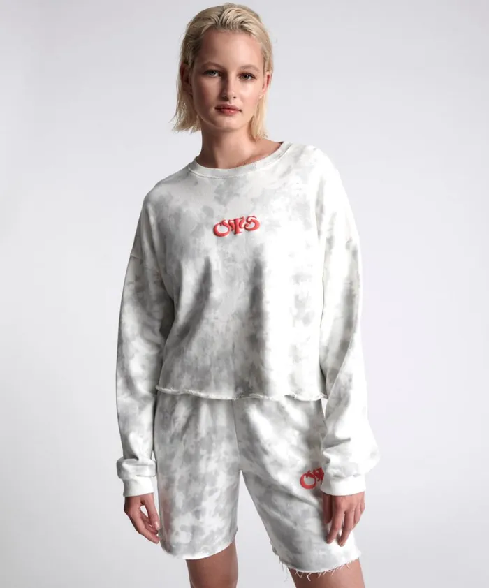 OTS COMMUTER CROP SWEATER WHITE Women One Teaspoon Hoodies And Sweats