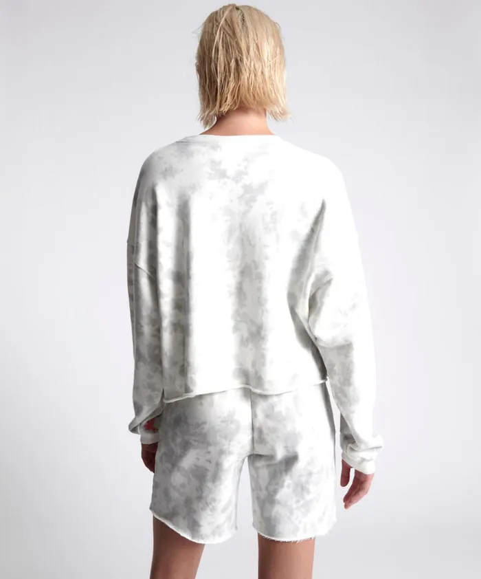 OTS COMMUTER CROP SWEATER WHITE Women One Teaspoon Hoodies And Sweats OTS COMMUTER CROP SWEATER WHITE Women One Teaspoon Hoodies And Sweats