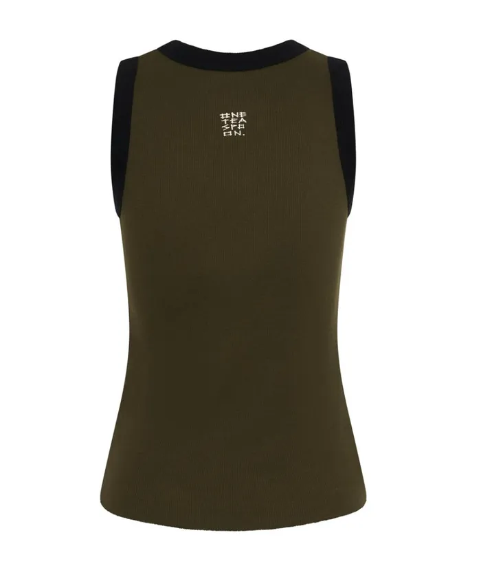 OTS KHAKI 2 TONE EQUIPMENT TANK Women One Teaspoon Tops OTS KHAKI 2 TONE EQUIPMENT TANK Women One Teaspoon Tops