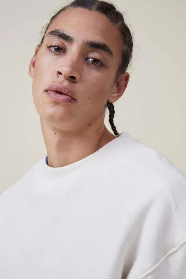 Oversized Crew Sweater Ecru Men Cotton On Sweats and Hoodies Oversized Crew Sweater Ecru Men Cotton On Sweats and Hoodies