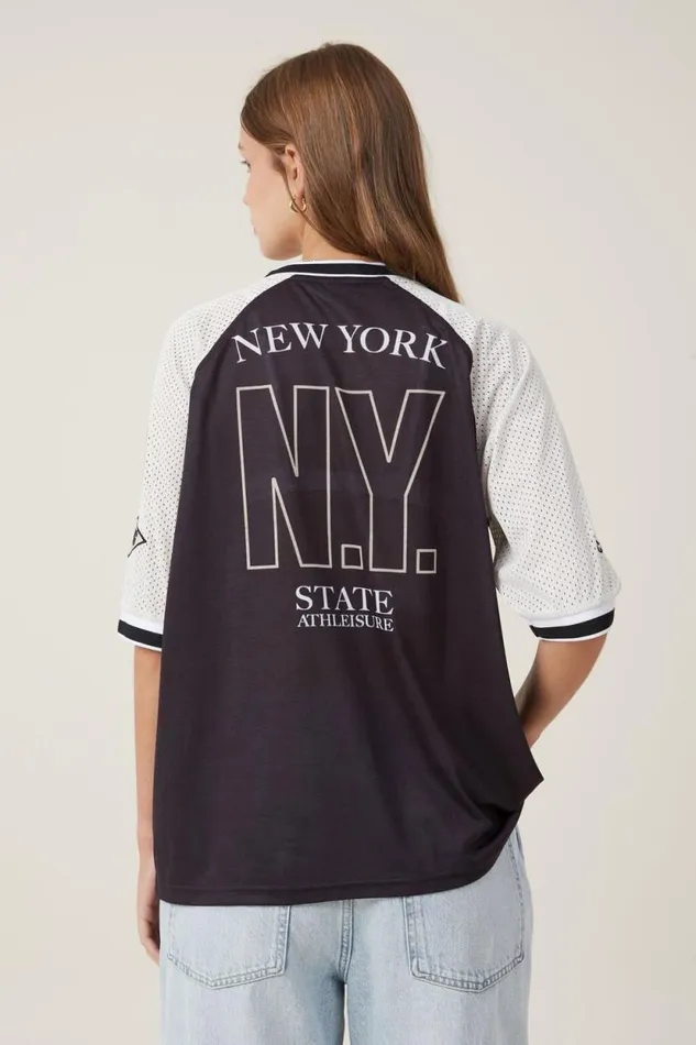 Oversized V Neck Raglan Jersey Brooklynstone Black Women Cotton On Tops