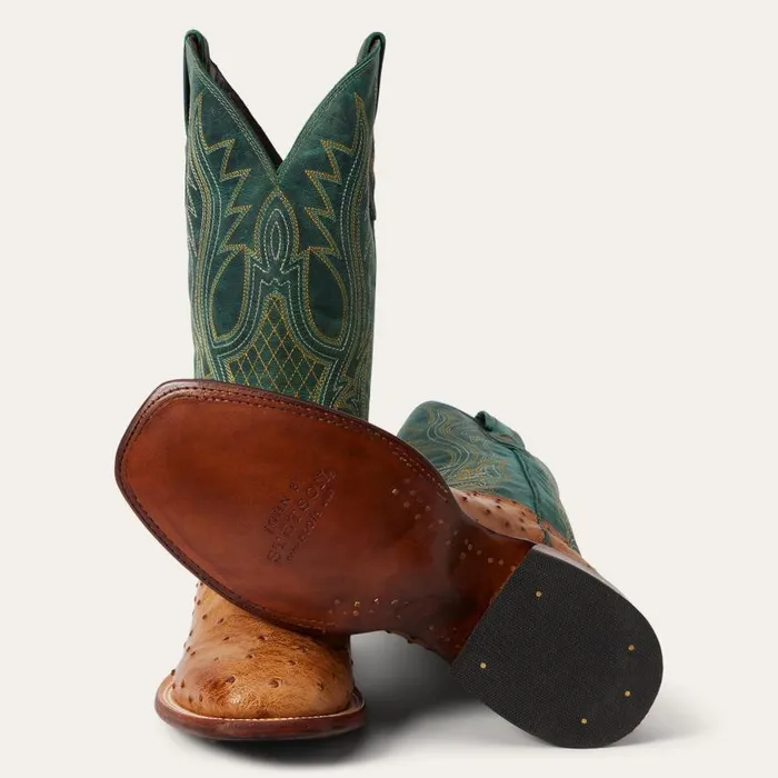 Ozzy Ostrich Boot Tan Men Stetson Western