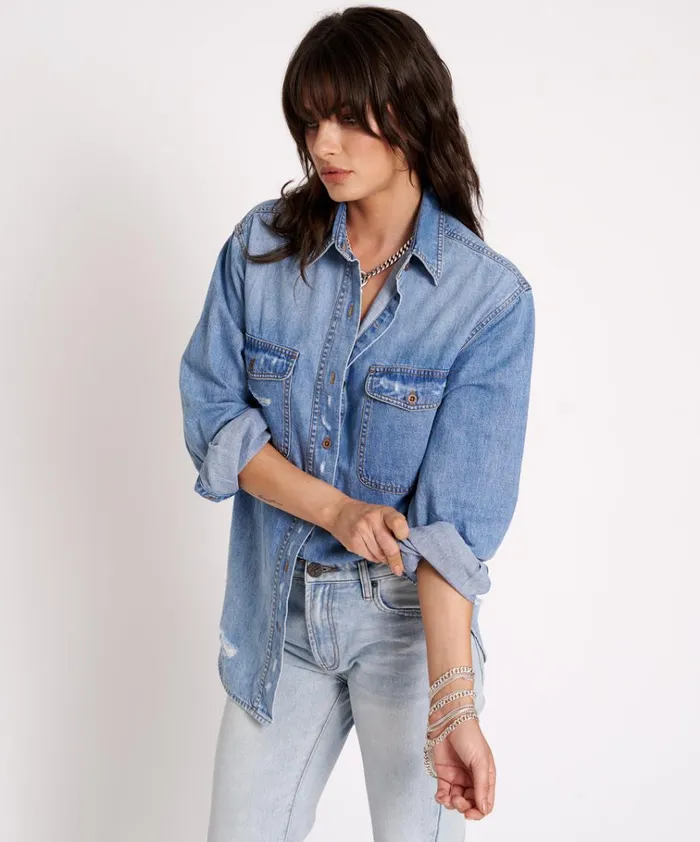 PACIFICA CLASSIC EVERYDAY DENIM SHIRT Women One Teaspoon Denim Shirts PACIFICA CLASSIC EVERYDAY DENIM SHIRT Women One Teaspoon Denim Shirts