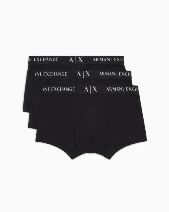 Pack Of 3 Stretch Cotton Boxers Black Men Armani Intimates And Loungewear