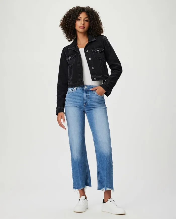 PAIGE Denim Women Leenah Ankle Wide Leg Jean 8211 Charming Distressed