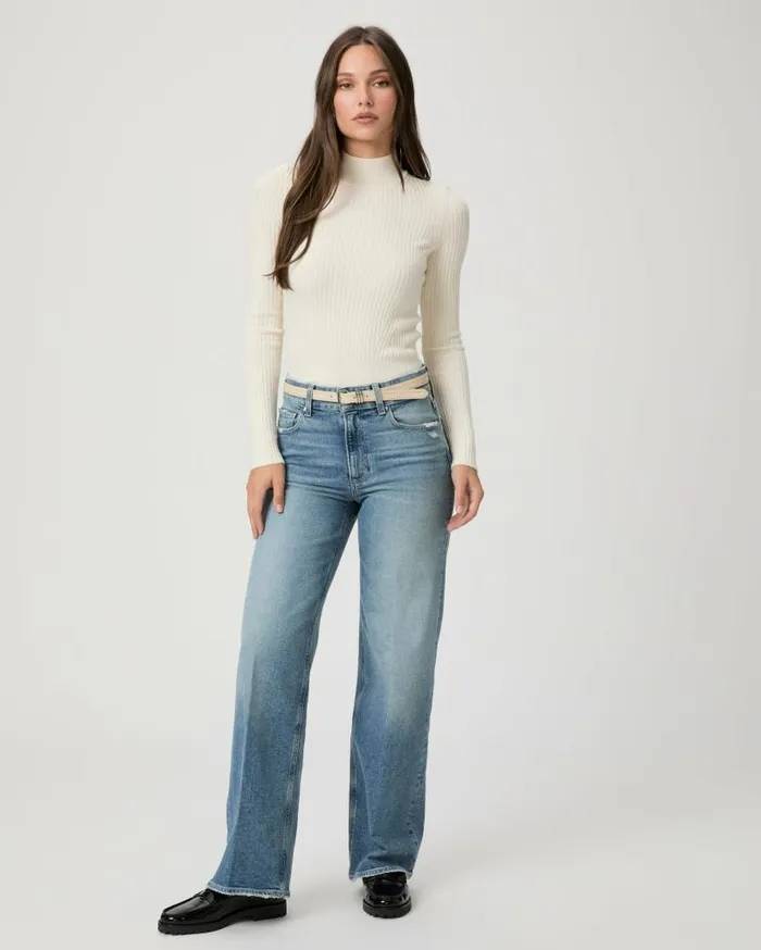 PAIGE Denim Women Sasha 32 Inch Wide Leg Jean 8211 Storybook Distressed