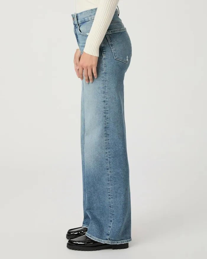 PAIGE Denim Women Sasha 32 Inch Wide Leg Jean 8211 Storybook Distressed