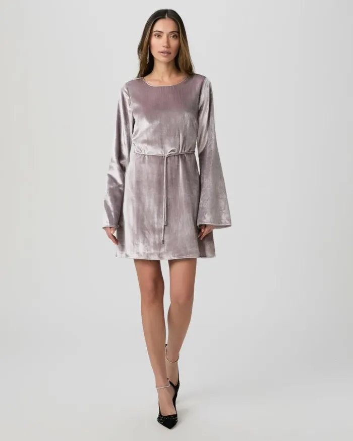 PAIGE Dresses Women Carmelyn Dress 8211 Pewter Velvet