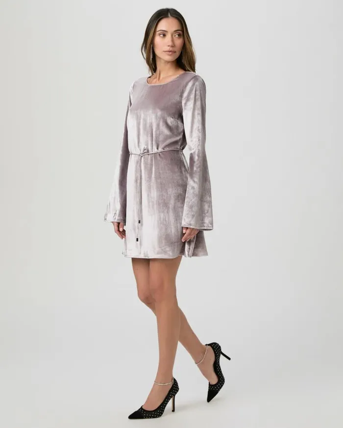 PAIGE Dresses Women Carmelyn Dress 8211 Pewter Velvet PAIGE Dresses Women Carmelyn Dress 8211 Pewter Velvet