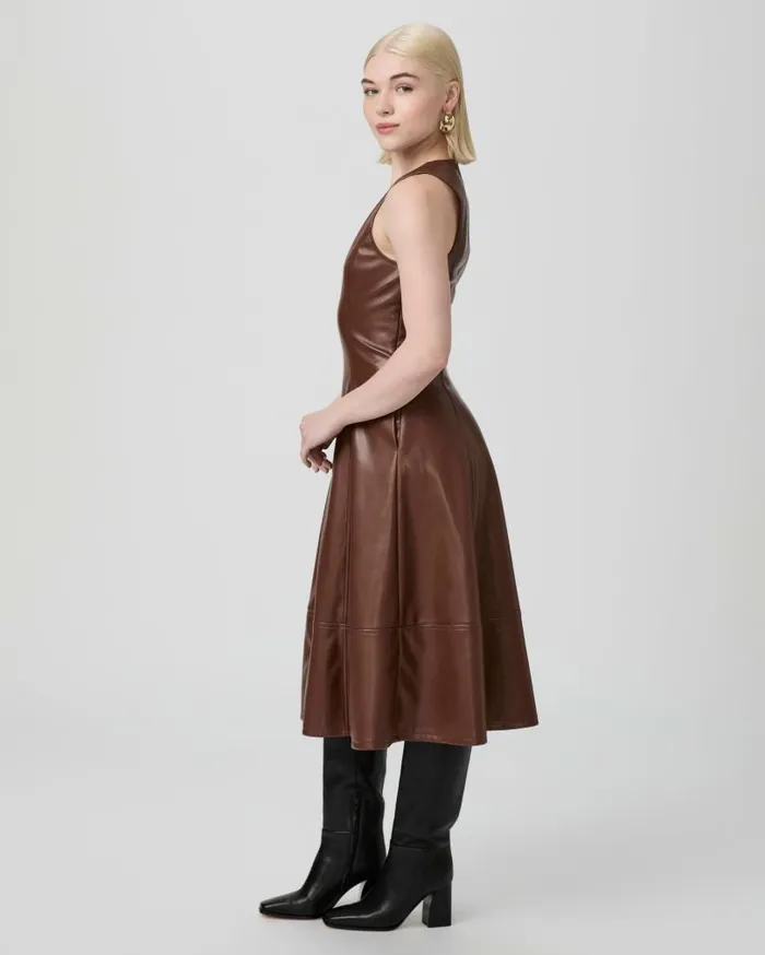 PAIGE Dresses Women Fiorella Petite Dress 8211 French Press Faux Leather