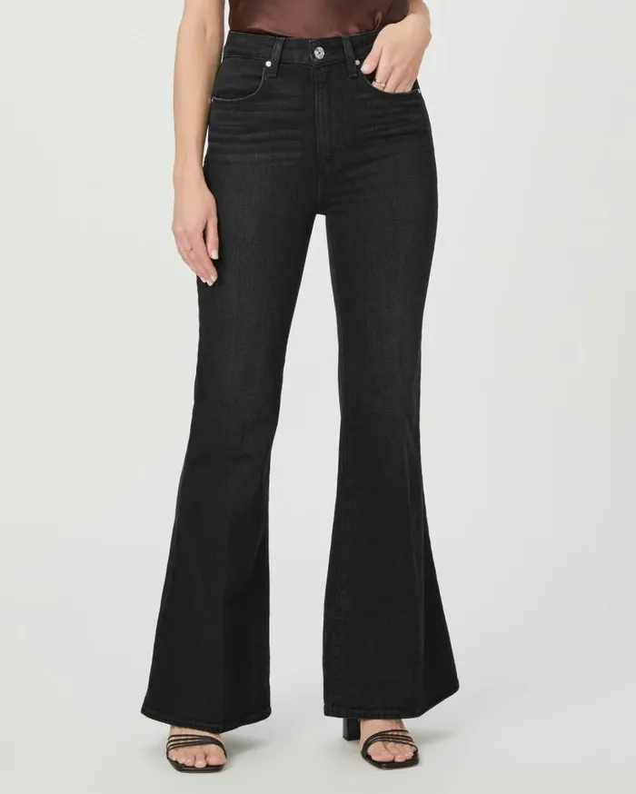PAIGE Flare Women Charlie 32 Inch Flare Jean 8211 Midnight Raven PAIGE Flare Women Charlie 32 Inch Flare Jean 8211 Midnight Raven