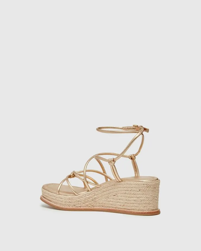 PAIGE Heels and Wedges Women Julia Wedge 8211 Dark Gold Leather PAIGE Heels and Wedges Women Julia Wedge 8211 Dark Gold Leather