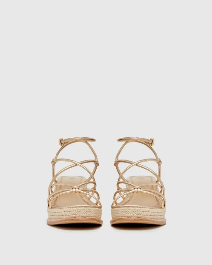 PAIGE Heels and Wedges Women Julia Wedge 8211 Dark Gold Leather PAIGE Heels and Wedges Women Julia Wedge 8211 Dark Gold Leather