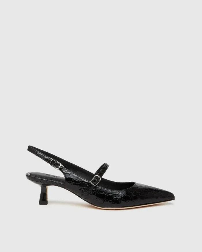 PAIGE Heels and Wedges Women Maggie Pump 8211 Black Croc Leather