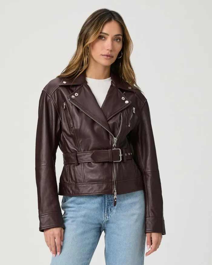 PAIGE Jackets and Coats Women Cento Jacket 8211 Dark Oxblood Leather PAIGE Jackets and Coats Women Cento Jacket 8211 Dark Oxblood Leather