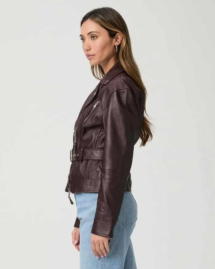 PAIGE Jackets and Coats Women Cento Jacket 8211 Dark Oxblood Leather PAIGE Jackets and Coats Women Cento Jacket 8211 Dark Oxblood Leather