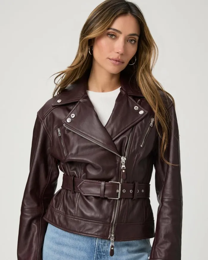 PAIGE Jackets and Coats Women Cento Jacket 8211 Dark Oxblood Leather PAIGE Jackets and Coats Women Cento Jacket 8211 Dark Oxblood Leather