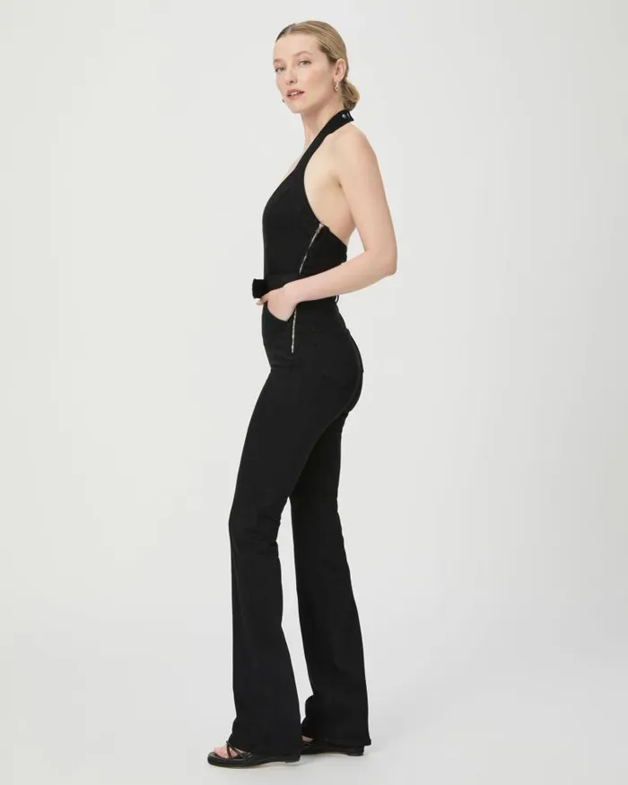 PAIGE Jumpsuits and Rompers Women Manhattan Halter Jumpsuit 8211 Black Shadow PAIGE Jumpsuits and Rompers Women Manhattan Halter Jumpsuit 8211 Black Shadow