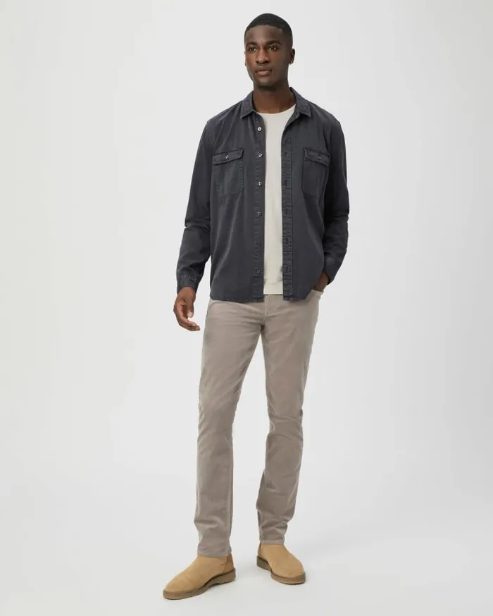 PAIGE Pants and Joggers Men Lennox Slim Pant 8211 Silver Pearl Corduroy
