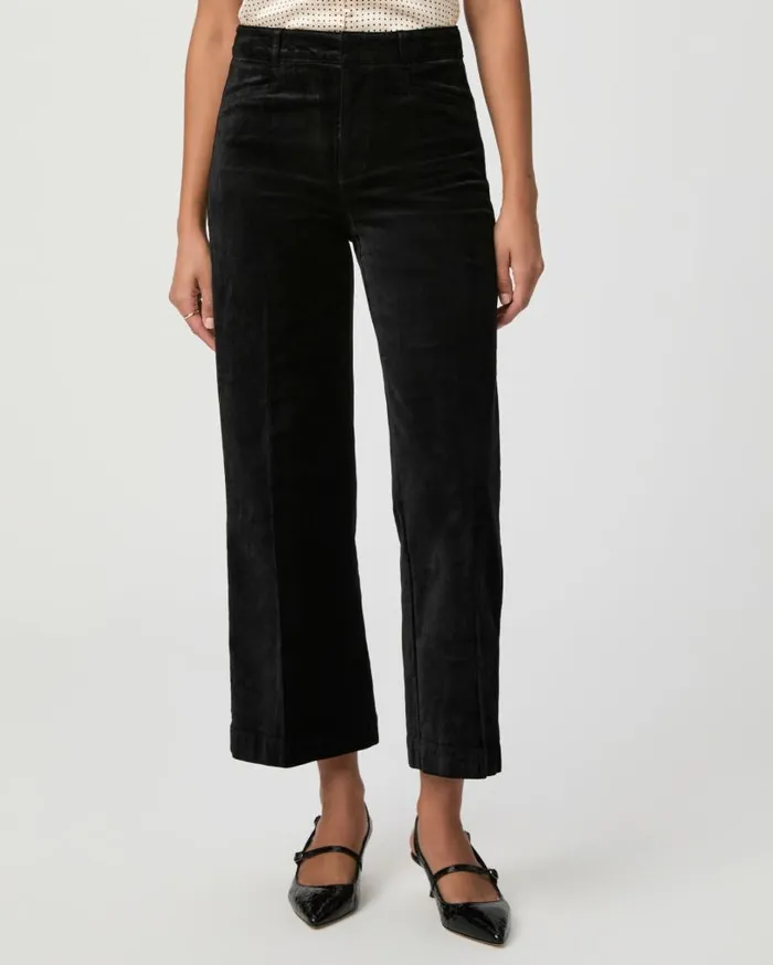 PAIGE Pants Women Anessa Wide Leg Trouser 8211 Black Velvet PAIGE Pants Women Anessa Wide Leg Trouser 8211 Black Velvet