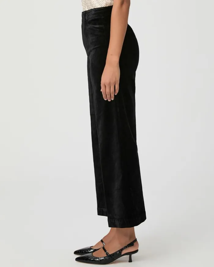 PAIGE Pants Women Anessa Wide Leg Trouser 8211 Black Velvet PAIGE Pants Women Anessa Wide Leg Trouser 8211 Black Velvet