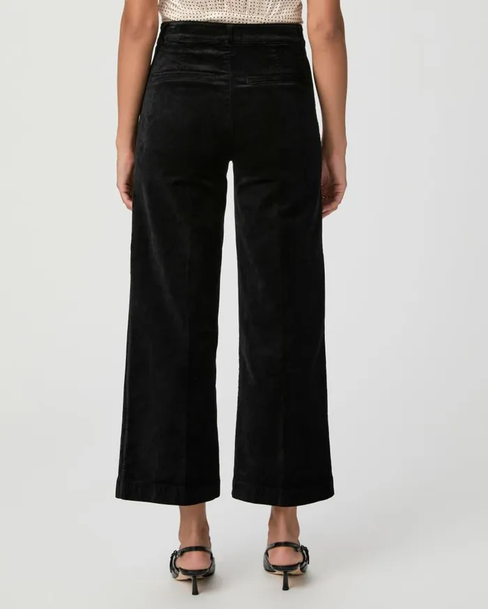 PAIGE Pants Women Anessa Wide Leg Trouser 8211 Black Velvet PAIGE Pants Women Anessa Wide Leg Trouser 8211 Black Velvet