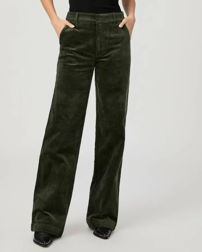 PAIGE Pants Women Danielle Trouser 8211 Dark Fern Green Corduroy PAIGE Pants Women Danielle Trouser 8211 Dark Fern Green Corduroy