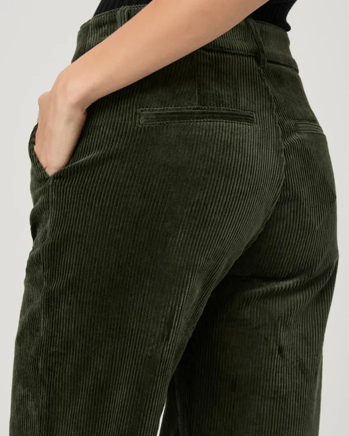 PAIGE Pants Women Danielle Trouser 8211 Dark Fern Green Corduroy PAIGE Pants Women Danielle Trouser 8211 Dark Fern Green Corduroy