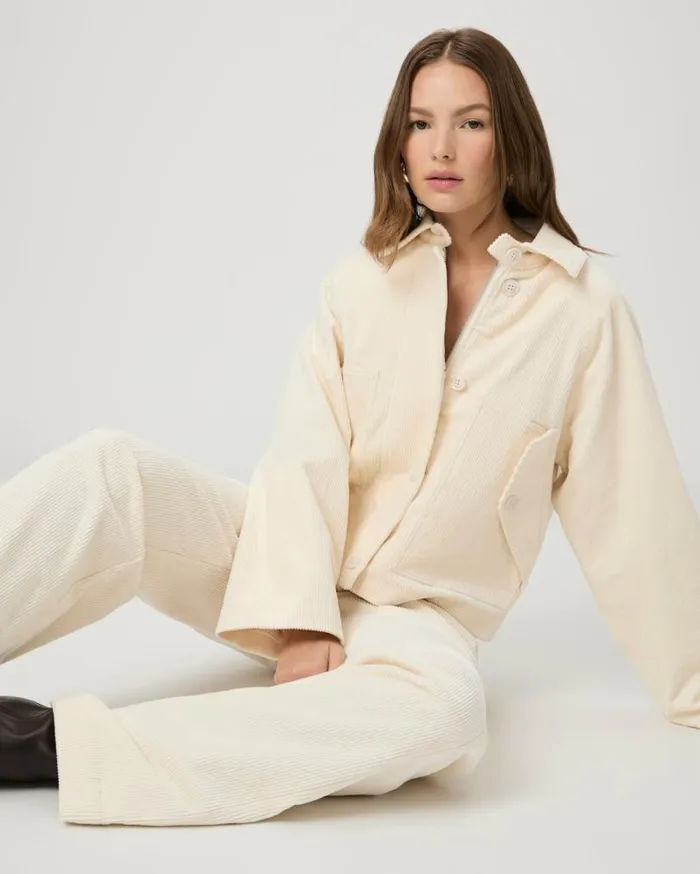PAIGE Pants Women Danielle Trouser 8211 Ivory Corduroy PAIGE Pants Women Danielle Trouser 8211 Ivory Corduroy