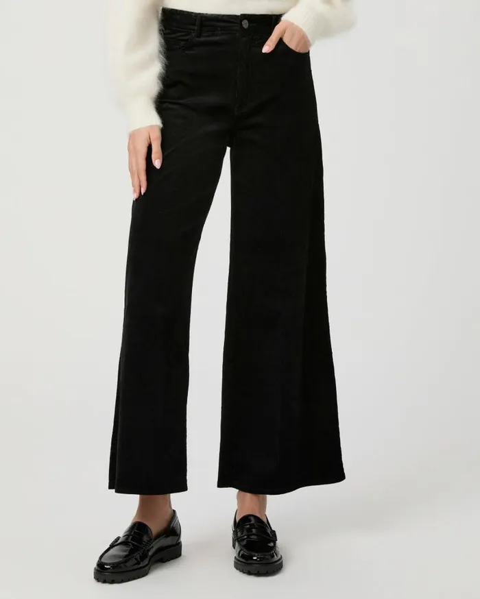 PAIGE Pants Women Harper Ankle Wide Leg Pant 8211 Black Velvet Corduroy PAIGE Pants Women Harper Ankle Wide Leg Pant 8211 Black Velvet Corduroy