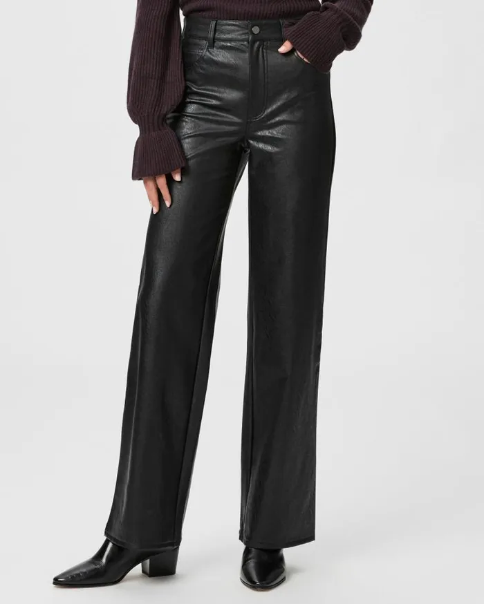 PAIGE Pants Women Sasha Wide Leg Pant 8211 Black Faux Leather PAIGE Pants Women Sasha Wide Leg Pant 8211 Black Faux Leather