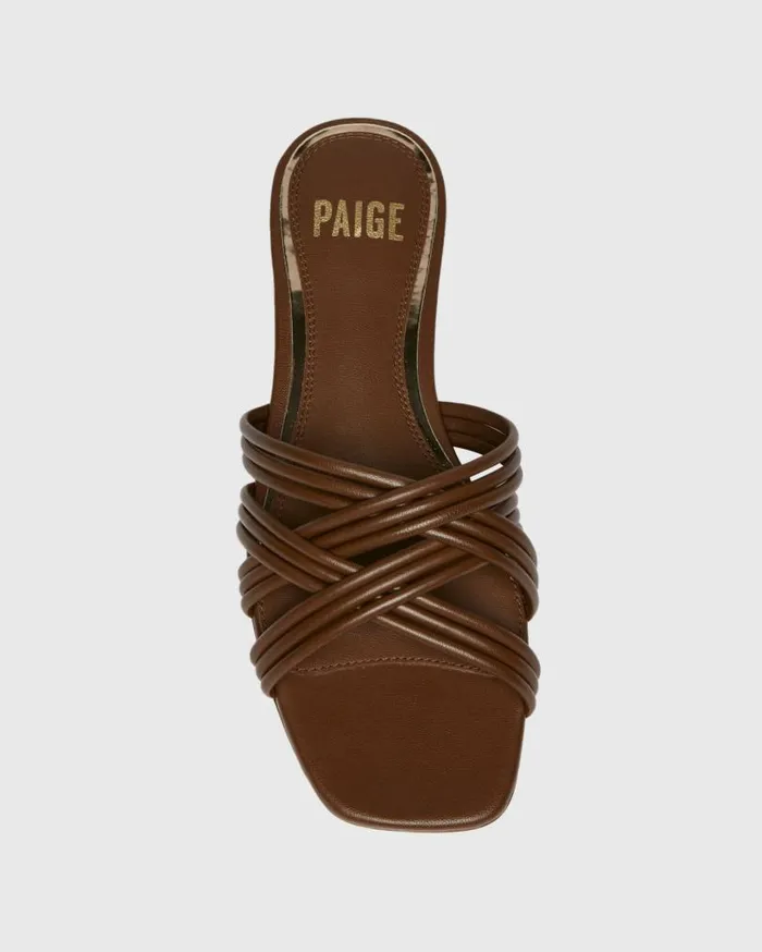 PAIGE Sandals Women Dina Sandal 8211 Chocolate Leather PAIGE Sandals Women Dina Sandal 8211 Chocolate Leather
