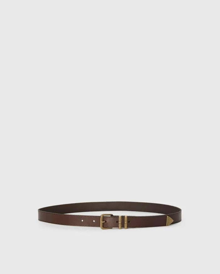 PAIGE Shop Belts Women Exclusive Hunter Belt 8211 Mahogany Leather