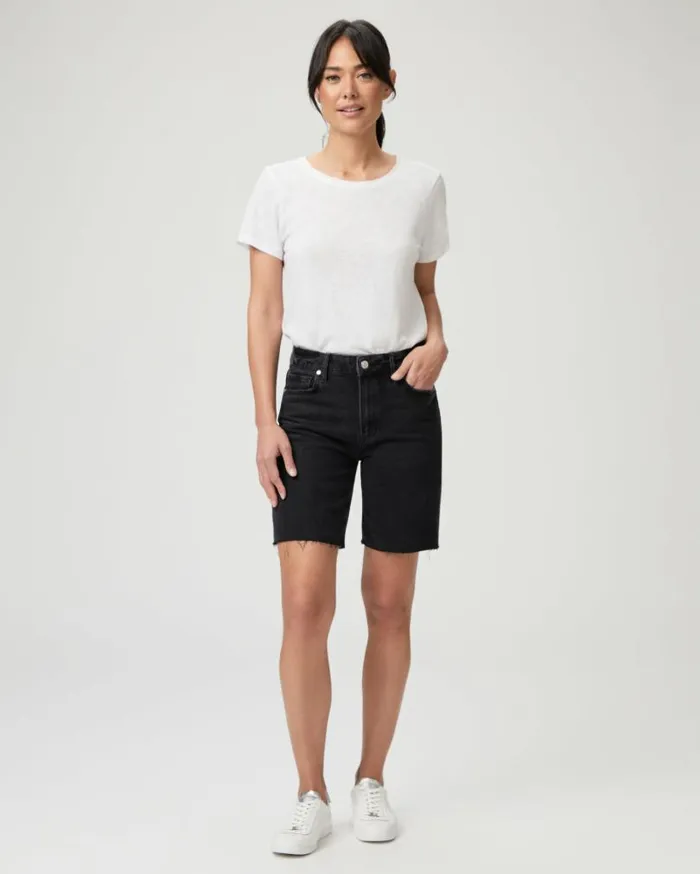 PAIGE Shorts Women Sammy Short 8211 Fade To Black Distressed