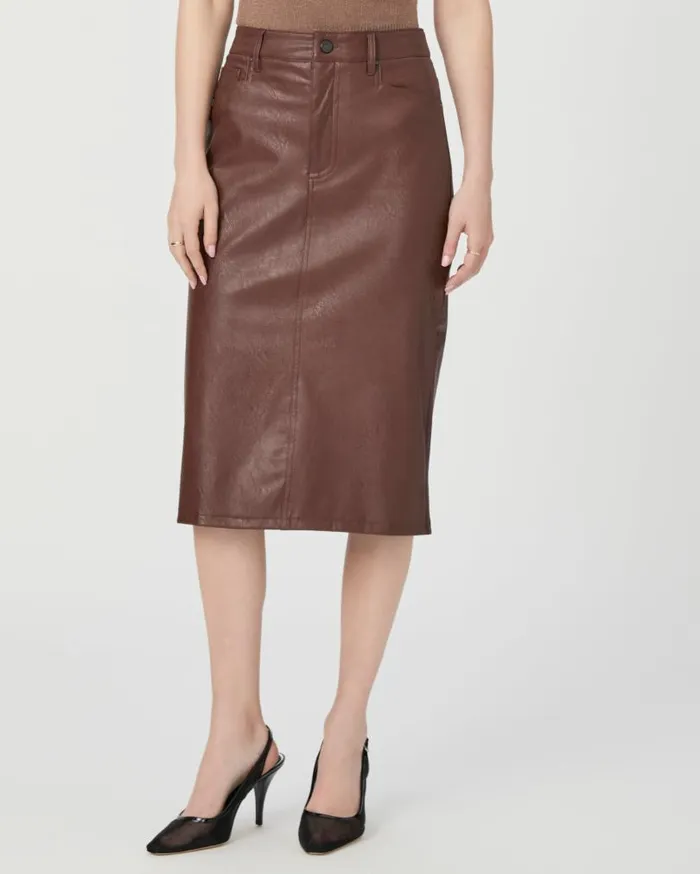 PAIGE Skirts Women Siren Midi Skirt 8211 Rum Raisin Faux Leather PAIGE Skirts Women Siren Midi Skirt 8211 Rum Raisin Faux Leather