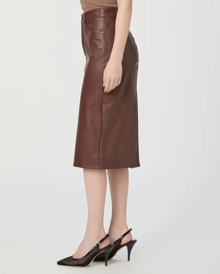 PAIGE Skirts Women Siren Midi Skirt 8211 Rum Raisin Faux Leather PAIGE Skirts Women Siren Midi Skirt 8211 Rum Raisin Faux Leather