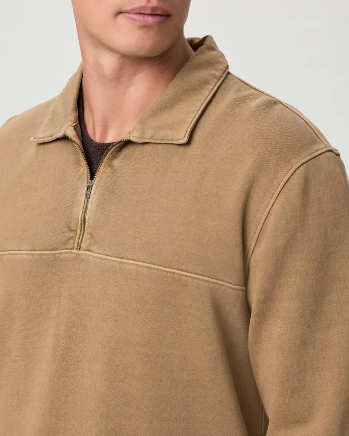 PAIGE Sweaters and Sweatshirts Men Davion Quarter Zip Pullover 8211 Vintage Dried Tobacco