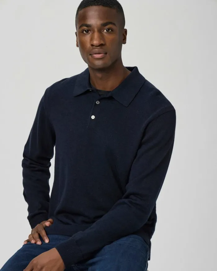 PAIGE Sweaters and Sweatshirts Men Finsbury Sweater Polo 8211 Deep Anchor