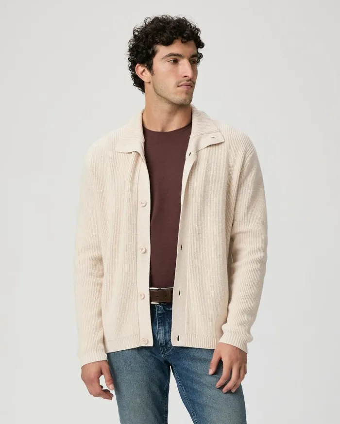 PAIGE Sweaters and Sweatshirts Men Icon Capsule Groveland Cardigan 8211 Pale Khaki Multi
