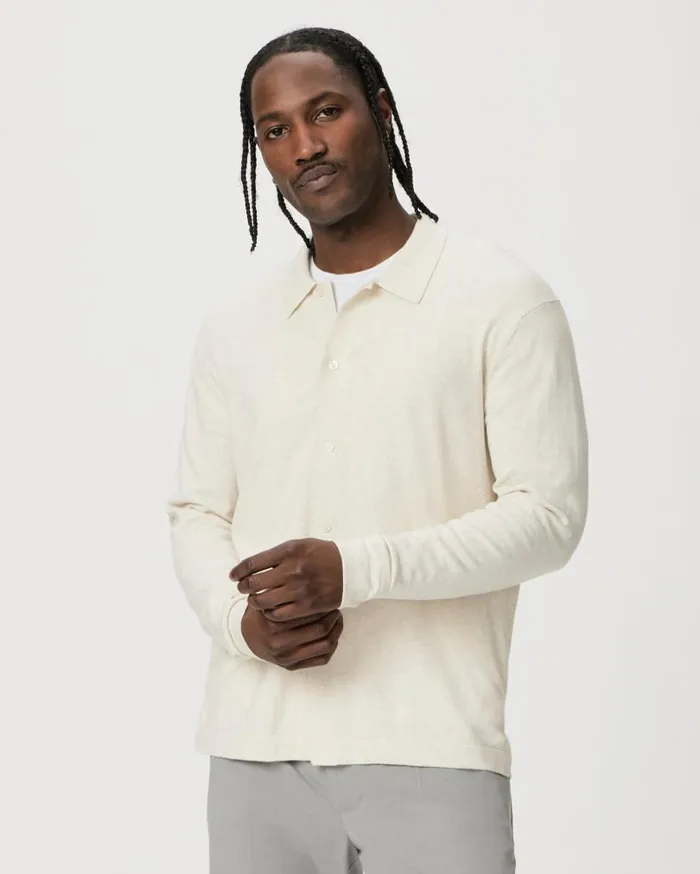 PAIGE Sweaters and Sweatshirts Men Jude Sweater Shirt 8211 Heathered Macadamia