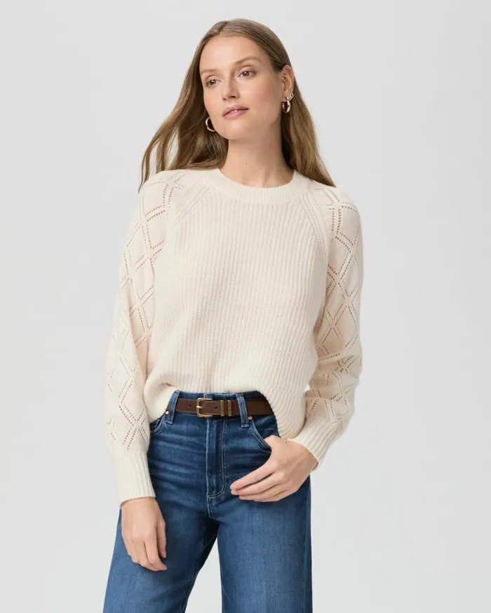 PAIGE Sweaters and Sweatshirts Women Monserrat Sweater 8211 Ivory Cashmere